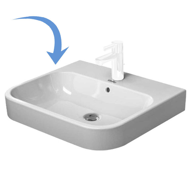 Duravit 2318600025 Happy D.2 23 5/8" Wall Mount Bathroom Sink with Overflow With Mount Type