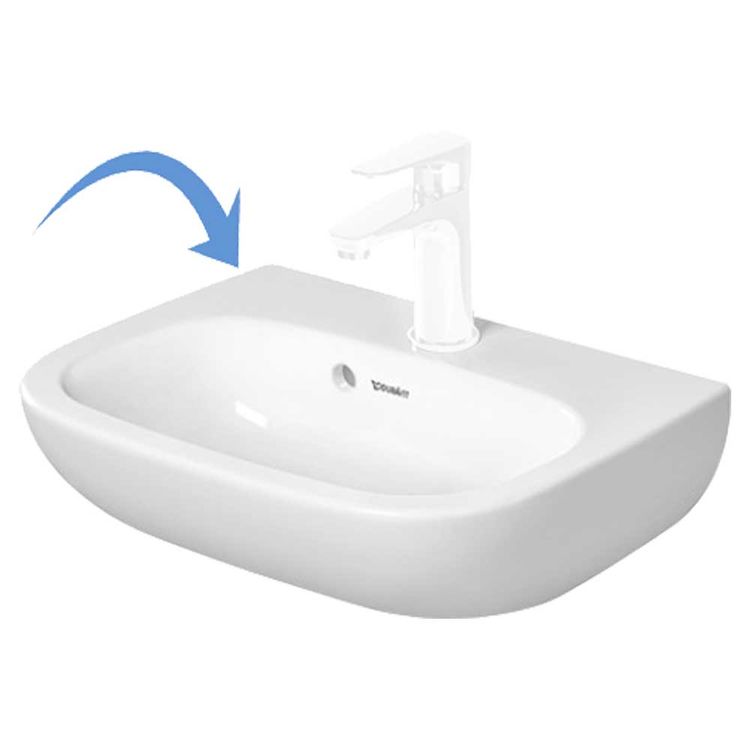 Duravit 07054500002 D-Code 17 3/4" Wall Mount Handrinse Bathroom Sink with Overflow and Tap Platform
