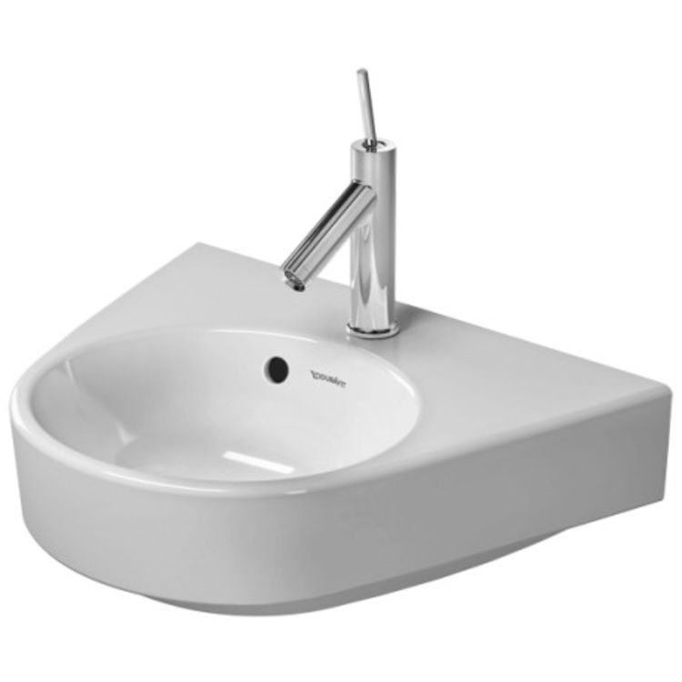 Duravit 07145000001 Starck 2 19-5/8" Wall Mount Bathroom Sink w/ Overflow, 1-Hole Tap Platform, White