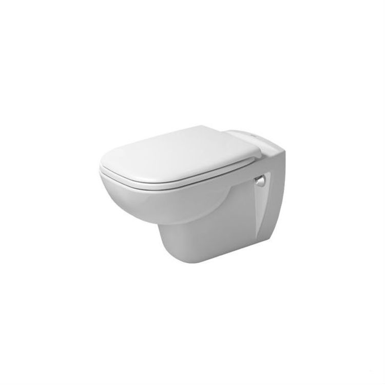 Duravit 25350900922 D-Code Dual Flush Wall Mounted Elongated Toilet Bowl in White Finish - White Alpin