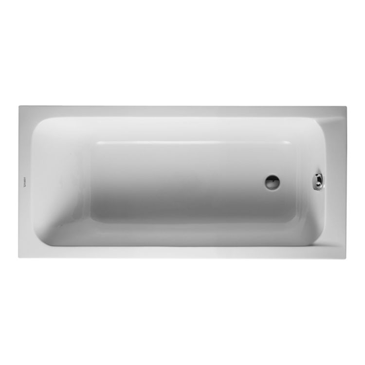 Duravit 700095000000092 D-Code 59" x 29-12" Drop-In Acrylic Soaking Bathtub, White