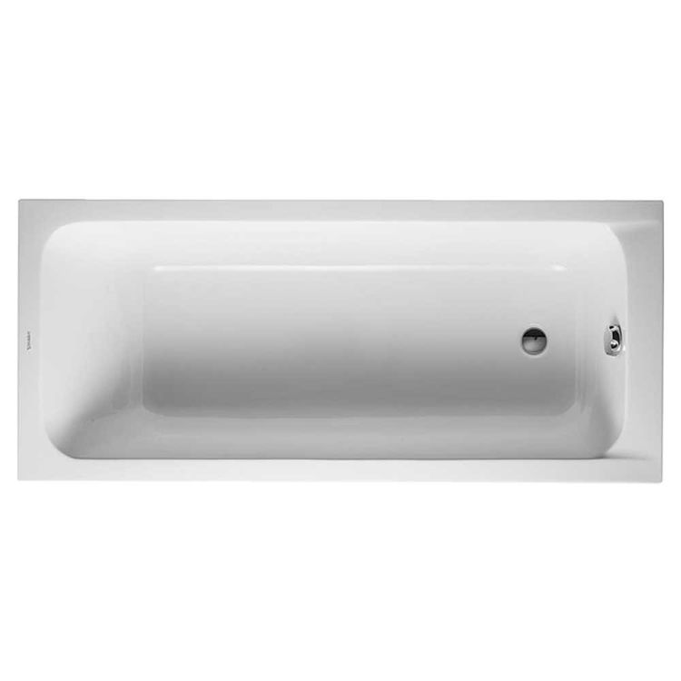 Duravit 700096000000092 D-Code 63" Drop-In Acrylic Soaking Bathtub with One Backrest Slope