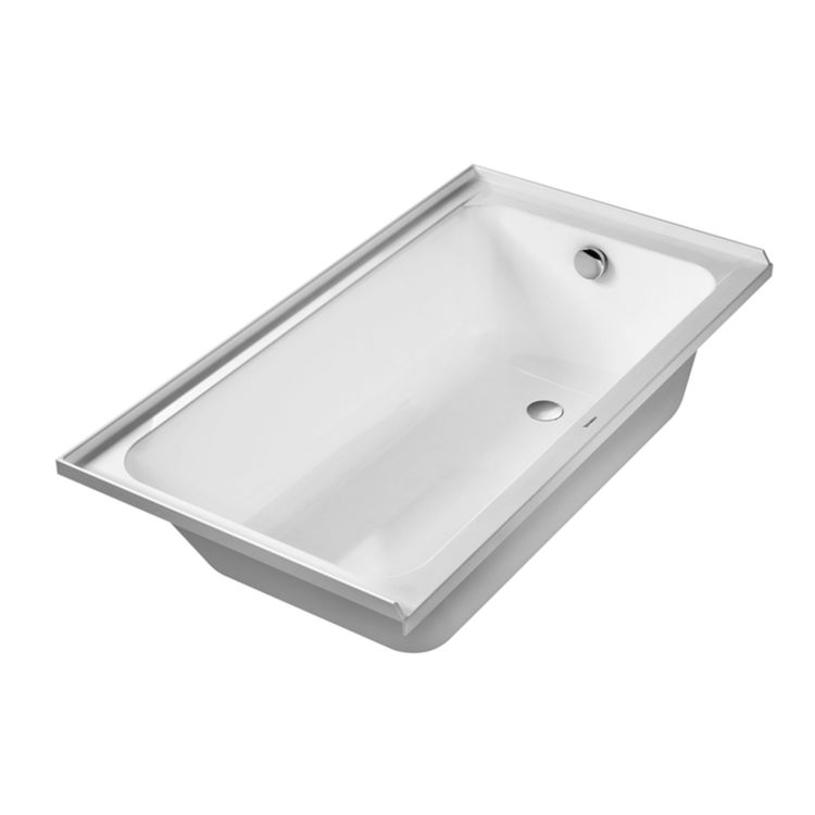 Duravit 700405000000090 D-Code 60" Rectangular Drop-In Acrylic Soaking Bathtub with Right Drain