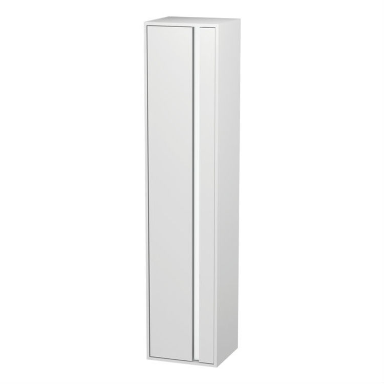 Duravit KT1255L1818 Ketho 15 3/4" Wall Mount Tall Linen Cabinet with One Door - White Matte