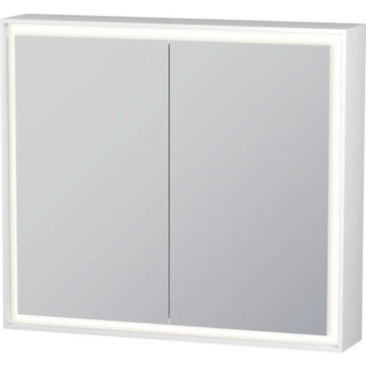 Duravit LC755100000 L-Cube 31 1/2" Mirror Lighting Cabinet with Two Glass Shelves