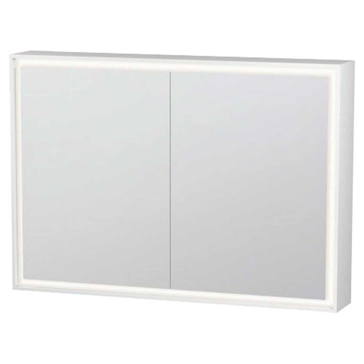 Duravit LC755200000 L-Cube 39-3/8" Mirror Lighting Cabinet with Two Glass Shelves