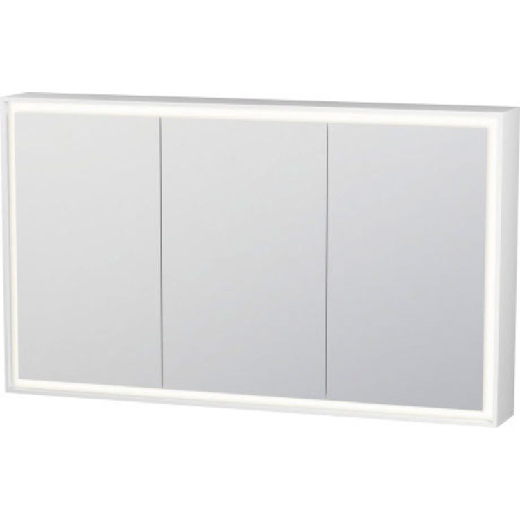 Duravit L-Cube LC755300000 47-1/4" Mirror Lighting Cabinet w/ Four Glass Shelves