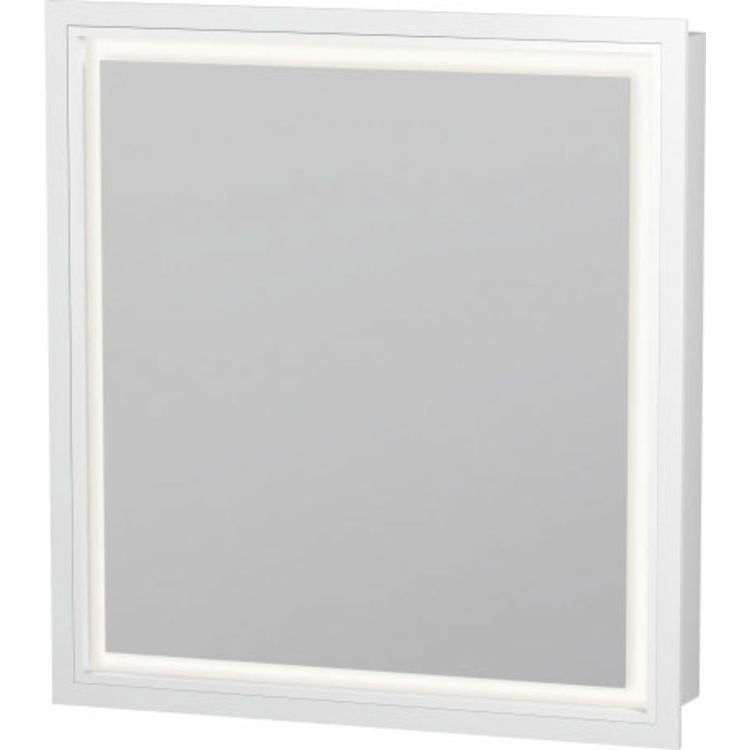 Duravit LC7650R0000 L-Cube 25-5/8" Mirror Lighting Cabinet with Two Glass Shelves With Hinge Position