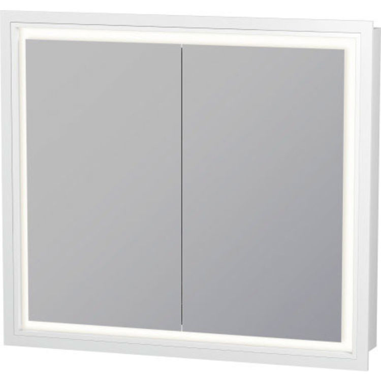 Duravit LC765100000 L-Cube 31-1/2" Mirror Lighting Cabinet with Two Glass Shelves