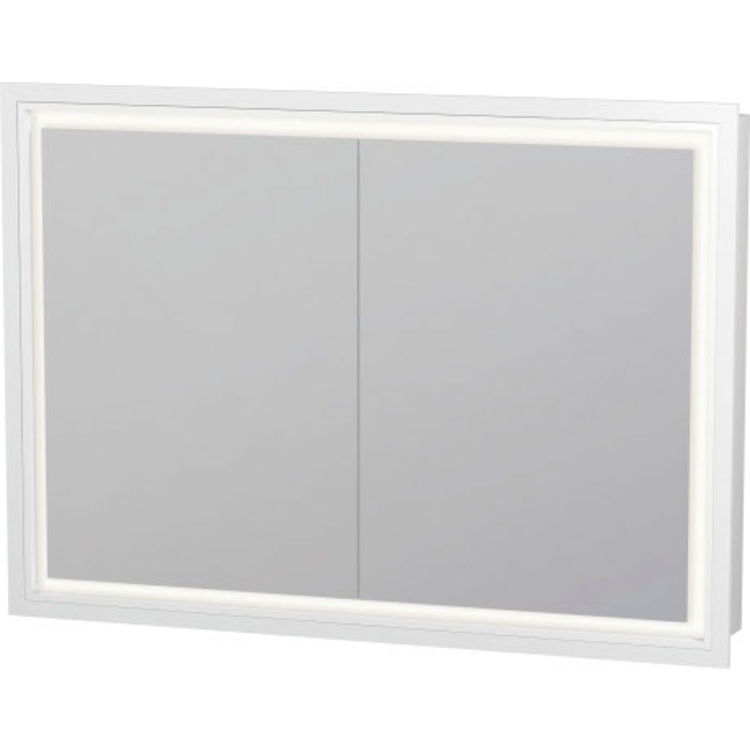 Duravit L-Cube LC765200000 39-3/8" Mirror Lighting Cabinet with Two Glass Shelves