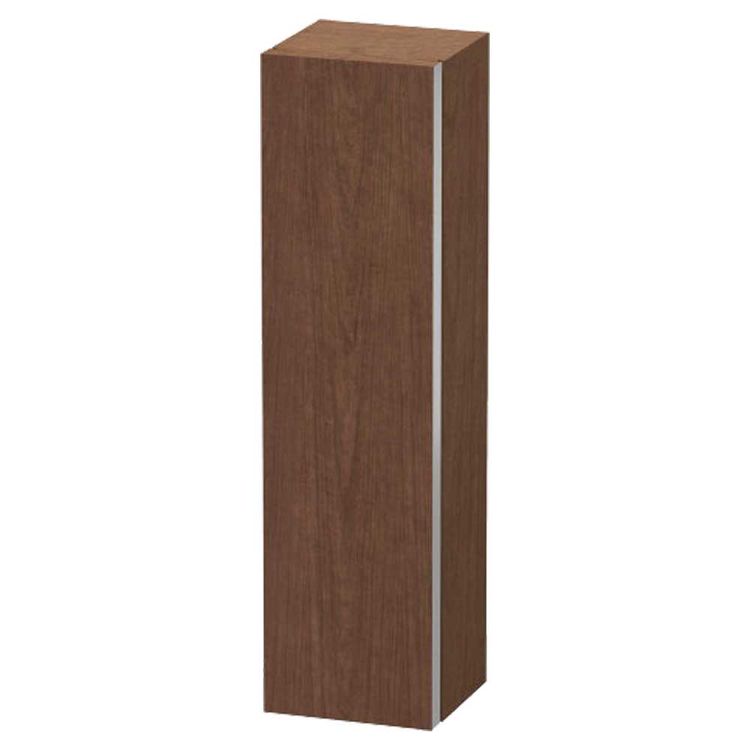 Duravit S19108L1313 Starck 66 7/8" Wall Mount Tall Linen Cabinet with Four Glass Shelves - American Walnut (Real Wood Veneer)