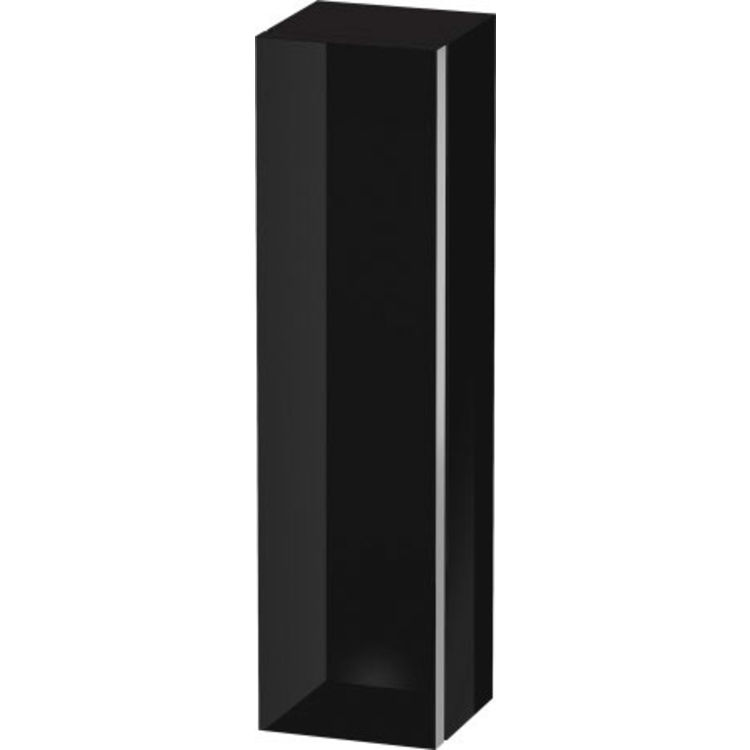 Duravit S19108L4040 Starck 66-7/8" Wall Mount Tall Linen Cabinet with Four Glass Shelves - Black High Gloss Lacquer