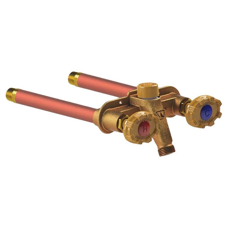 Woodford 22 Series 8in Rough-In Freezeless Hot and Cold Wall Faucet, Horizontal, 3/4in Female Copper Sweat Inlet, Metal Handle - 22C3-8-MH