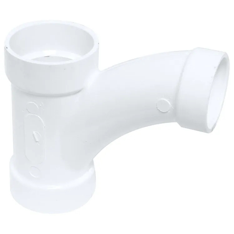 2" x 2" x 1-1/2" PVC Tee/Wye Combo, Reducing DWV (Drain Waste and Vent) - Hub