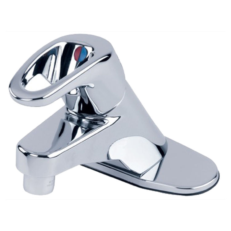 Gerber Hardwater One-Handle Centerset Chrome Bathroom Faucet, 1.2 GPM, One to Three Hole Installation, Less Drain, Loop Handle - 40-500