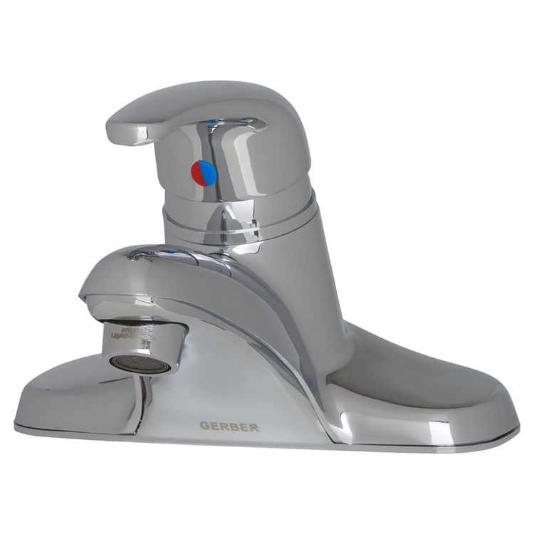 Gerber Maxwell SE One-Handle Centerset Chrome Bathroom Faucet with 50/50 Drain, 1.2 GPM, Three-Hole Installation, Lever Handle - 40-116