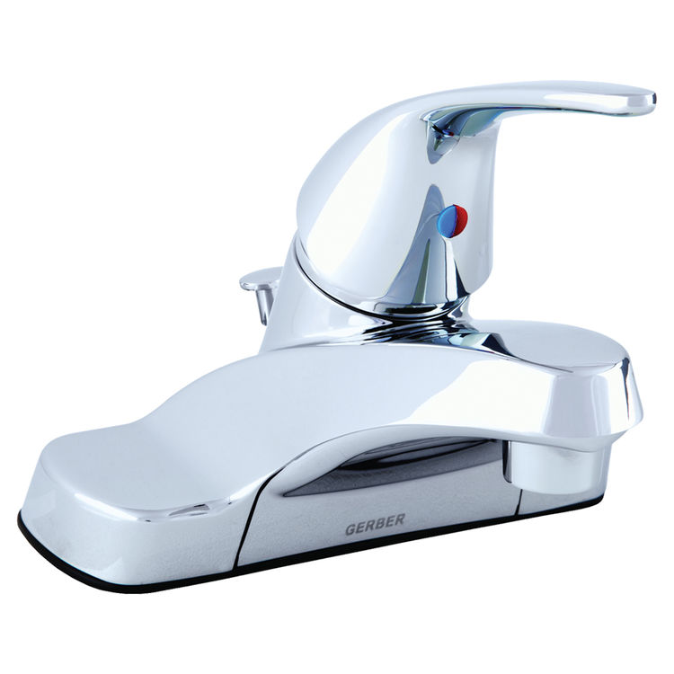 Gerber Maxwell SE One-Handle Centerset Chrome Bathroom Faucet with 50/50 Drain, 1.2 GPM, Three-Hole Installation, Washerless, Lever Handle, Chrome - 40-116-W