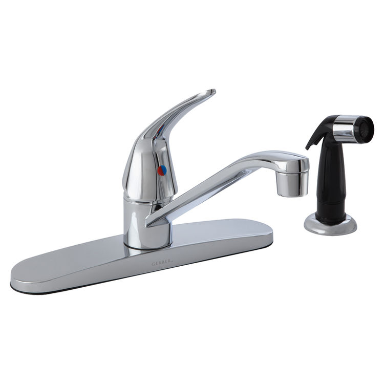 Gerber Maxwell SE Single Handle Kitchen Faucet w/ Side Spray, Washerless Cartridge, Chrome - 40-212-W