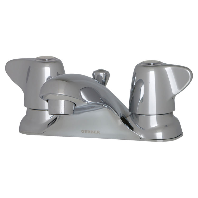 Gerber Maxwell Two-Handle Centerset Chrome Bathroom Faucet with 50/50 Pop-Up Drain, Washerless Cartridge, 1.2 GPM, Three-Hole Installation - 43-156