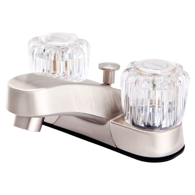 Gerber Maxwell SE Two-Handle Centerset Chrome Bathroom Faucet with Metal Pop-Up Drain, Acrylic Knobs, Washerless, 1.2 GPM, Three-Hole Installation - 43-192-W