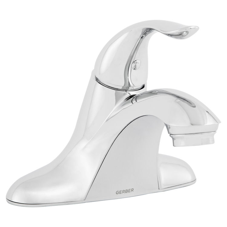 Gerber Viper One-Handle Centerset Chrome Bathroom Faucet with Metal Touch Down Drain, 1.2 GPM, Three-Hole Installation, Ceramic Disc Cartridge - 40-024
