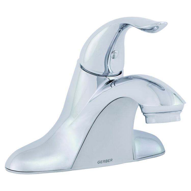 Gerber Viper One-Handle Centerset Chrome Bathroom Faucet with 50/50 Touch Down Drain Assembly, Three-Hole Installation - 40-025