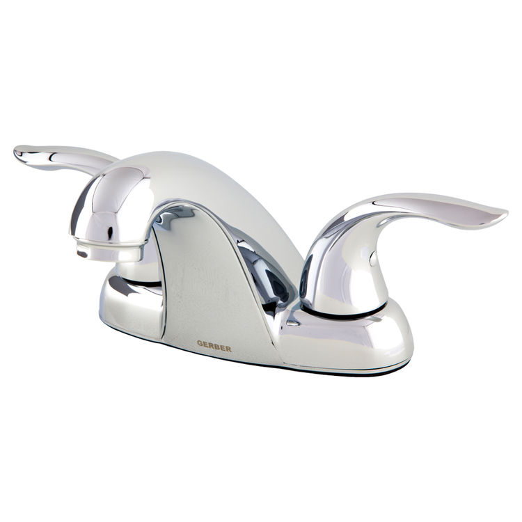 Gerber Viper Two-Handle Centerset Chrome Bathroom Faucet without Drain, 1.2 GPM, Three-Hole Installation, Aerated Stream - 43-018