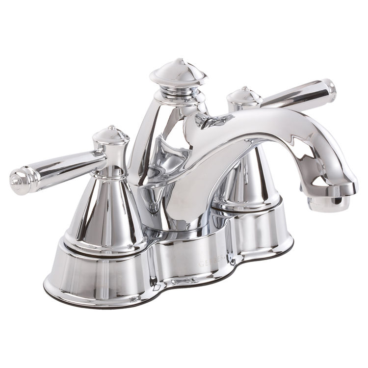 Gerber Waveland Two-Handle Centerset Chrome Bathroom Faucet with Dop-up Drain, 1.2 GPM, Three-Hole Installation, ADA Compliant - 43-400