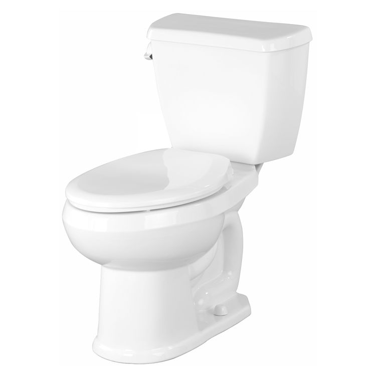 Gerber AV-21-802 Avalanche Two-Piece Round Front Toilet, 1.6 gpf, 12" Rough-In, White
