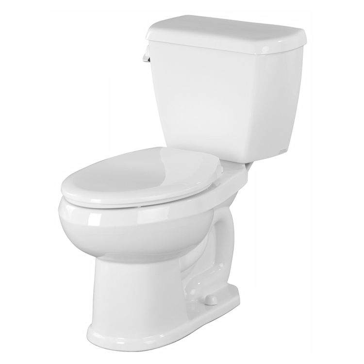 Gerber WS-21-800 Avalanche Two-Piece Round Front Toilet, 1.28 gpf, 10" Rough-In, White