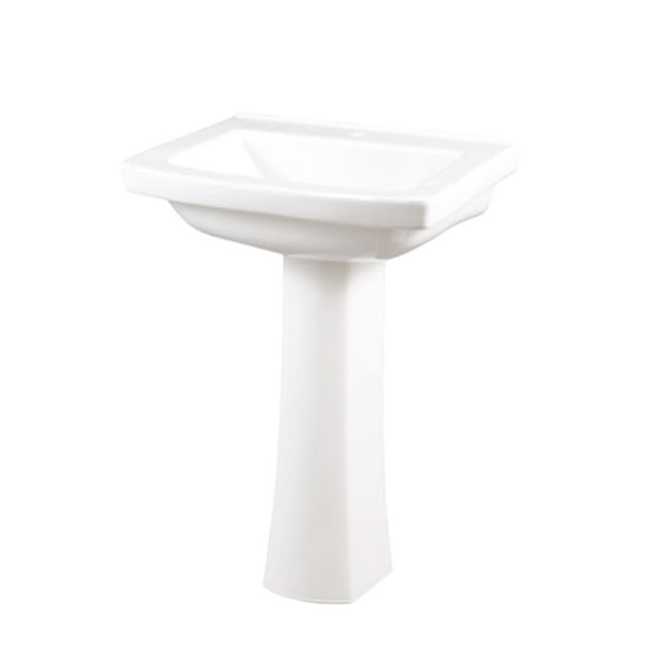 Gerber 22-512 Blaze Standard Pedestal Bathroom Sink, 1-Hole, White