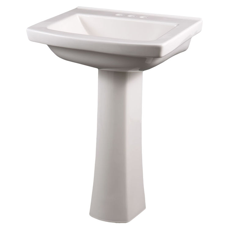 Gerber 22-515 Blaze Standard Pedestal Bathroom Sink, 3-Hole, 4" Centers, White