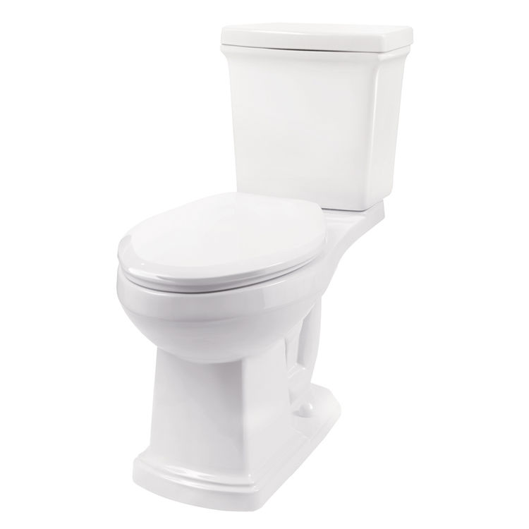Gerber 20-181 Hinsdale Two-Piece Elongated ErgoHeight Toilet, 1.28 gpf, 12" Rough-In, White