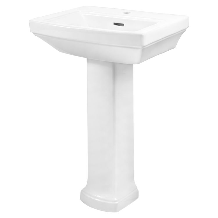 Gerber 23-502 Hinsdale Petite Pedestal Bathroom Sink, 1-Hole, White