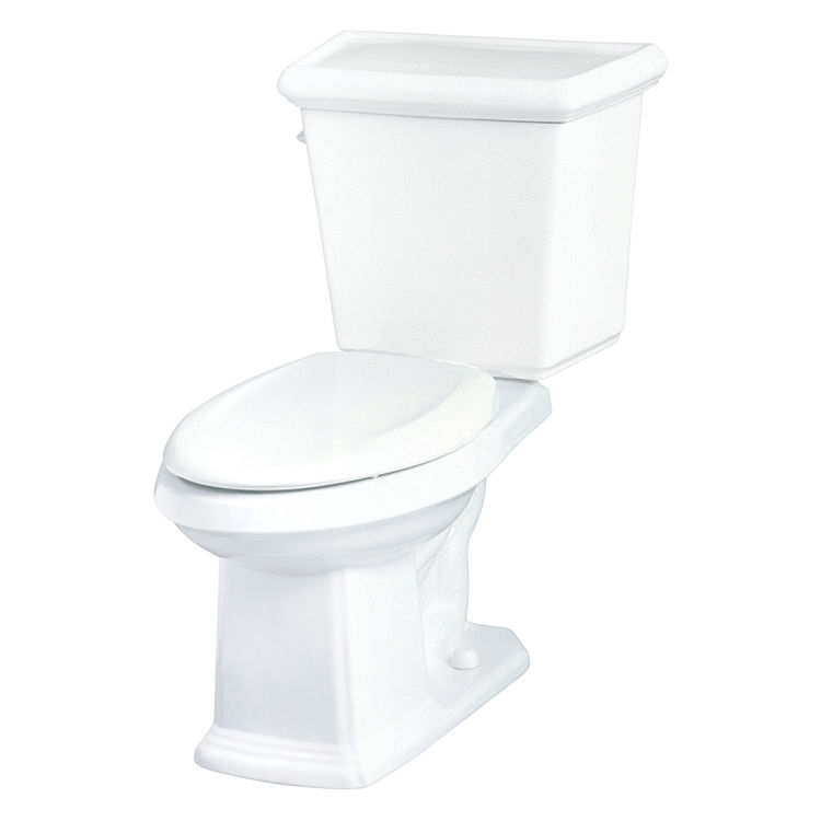 Gerber HE-20-016 Logan Square Two-Piece Elongated Toilet, 1.28 gpf, 12" Rough-In, White