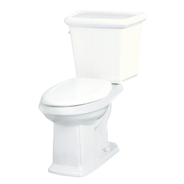 Gerber HE-20-018 Logan Square Two-Piece Elongated ErgoHeight Toilet, 1.28 gpf, 12" Rough-In, White