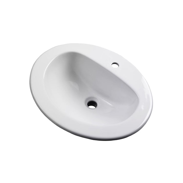Gerber Maxwell Oval Self-Rimming Bathroom Sink, 21in x 17-7/8in, 1-Hole, White - 12-831-CH