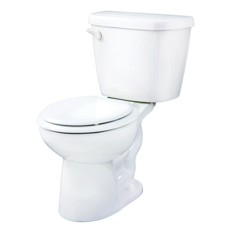 Gerber 21-900 Maxwell Two-Piece Round Front Toilet, 1.28 gpf, 10" Rough-In, White