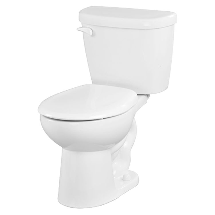Gerber MX-21-404 Maxwell Two-Piece Round Front Toilet, 1.6 gpf, 14" Rough-In, White