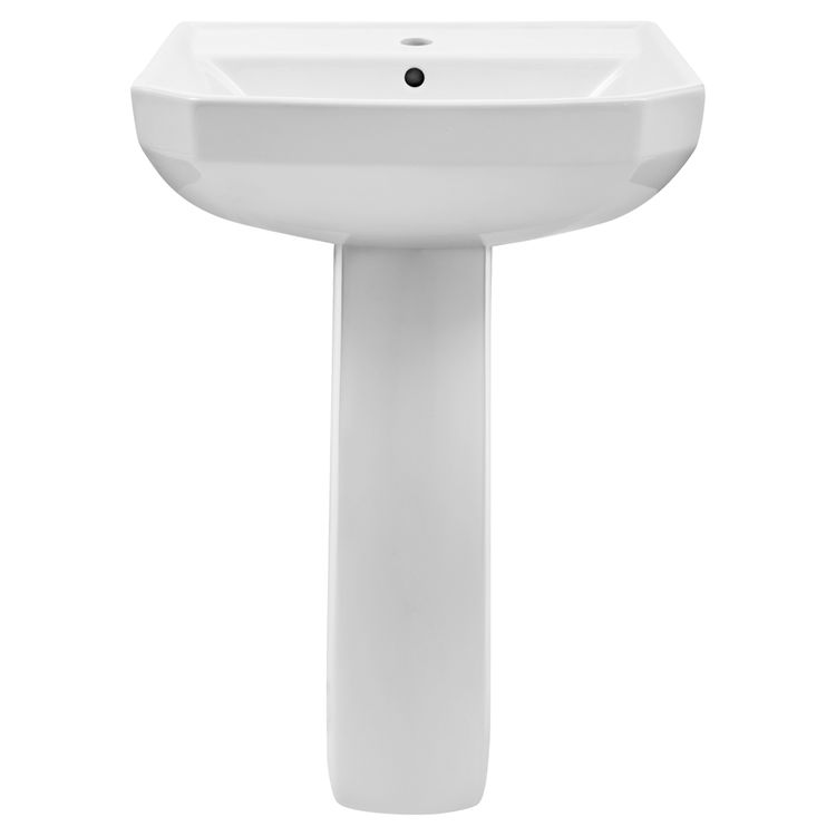 Gerber 23-561 Viper Petite Pedestal Bathroom Sink, 1-Hole, White
