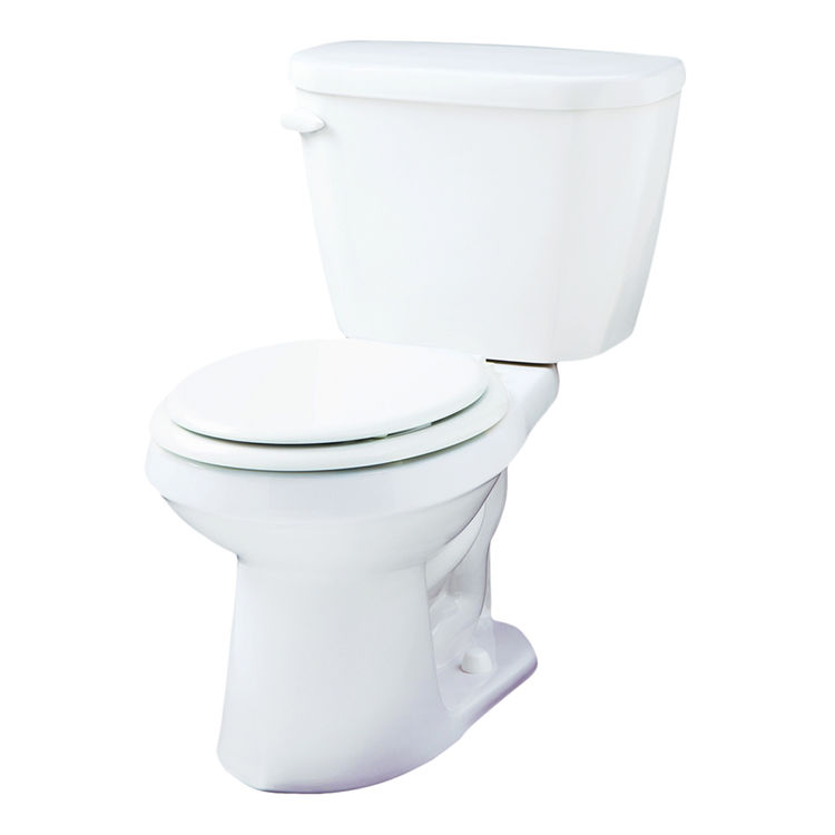 Gerber VP-21-502 Viper Two-Piece Round Front Toilet, 1.6 gpf, 12" Rough-In, White