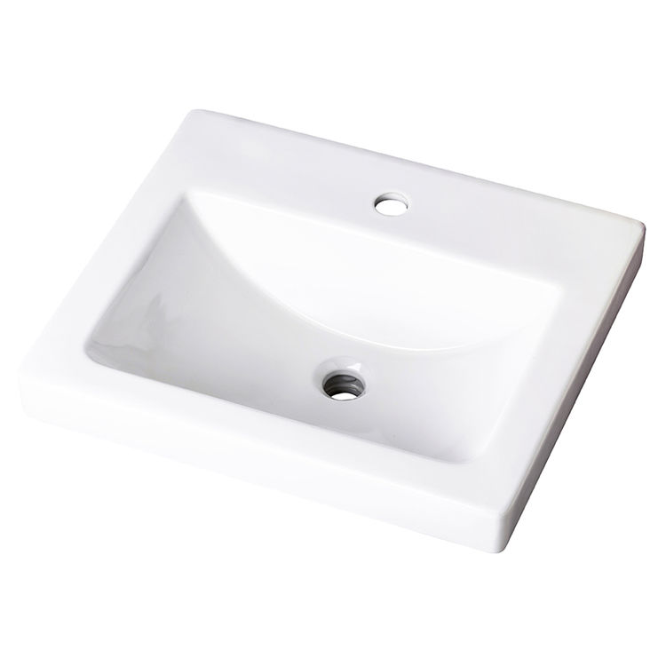 Gerber Wicker Park Self-Rimming Bathroom Sink, 20-1/8in x 17-3/4in, 1-Hole, White -  12-892