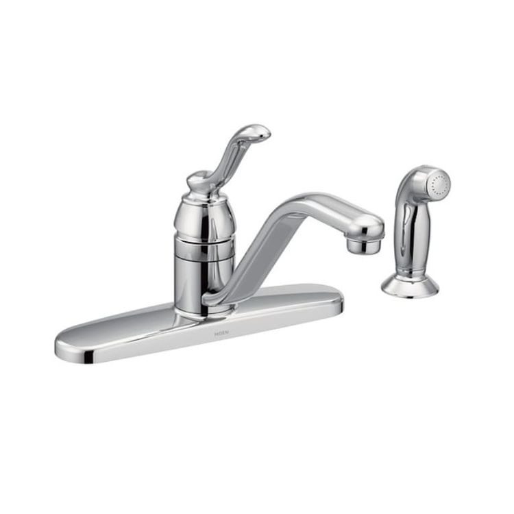 Moen Banbury Single-Handle Kitchen Faucet w/ Side Spray, Chrome - 7051
