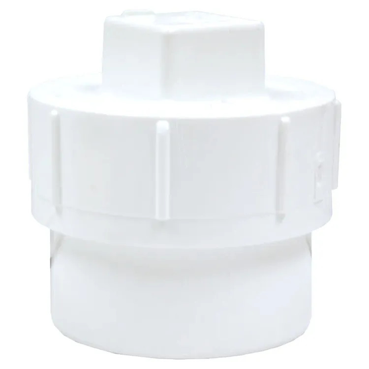 3" PVC Cleanout Adapter with Cleanout Plug DWV (Drain Waste and Vent) - FPT x Spigot