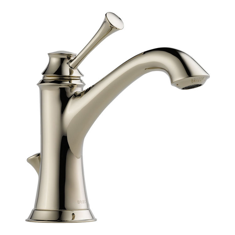 Brizo Baliza Single-Handle Deck Mount Polished Nickel Bathroom Faucet with Metal Pop-Up, 1.2 GPM, Single-Hole - 65005LF-PN-ECO