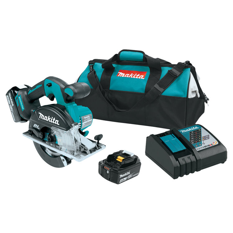 Makita 18V LXT Lithium-Ion 5-7/8in Brushless Cordless Metal Cutting Saw Kit with 2-Pack 4.0Ah Battery and Charger - XSC02M