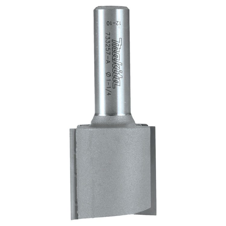 Makita 1-1/4" Straight 2 Flute Router Bit, 1-1/4" Cut, 1/2" SH, C.T. - 733257-A 