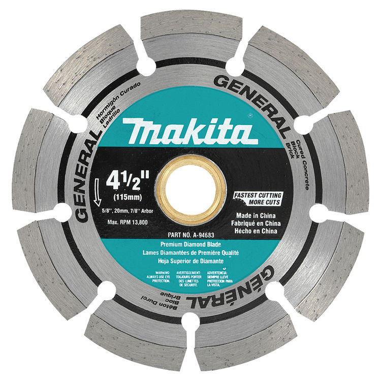 Makita 4‑1/2" Diamond Blade for Angle Grinders, Segmented, General Purpose - B-69593