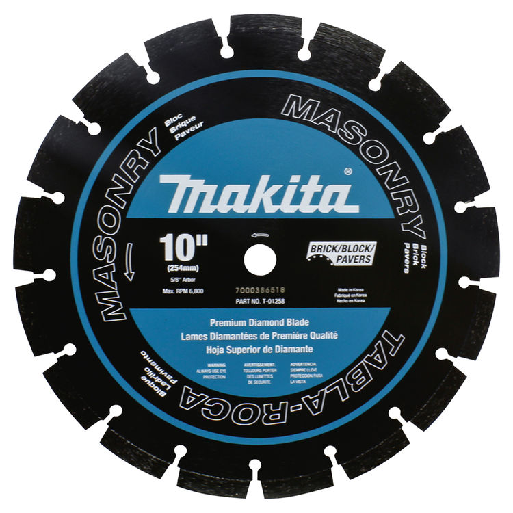 Makita T-01258 10" Diamond Blade, Segmented, Dual Purpose