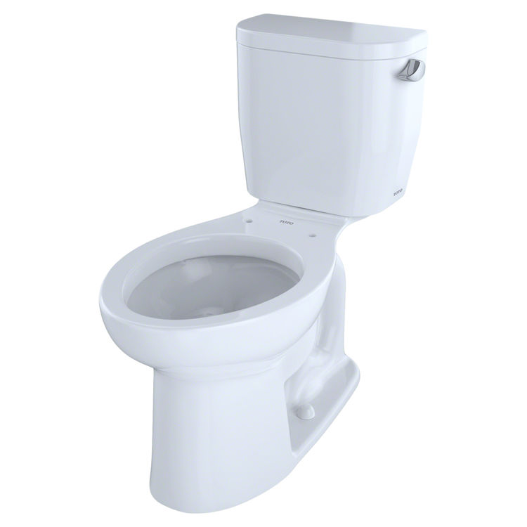 TOTO Entrada Close Coupled Elongated Toilet - Right Hand Trip Lever, Cotton White, 1.28 GPF - TOTO CST244EFR#01